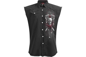 Spiral DOTD Bikers Hombre Chaleco Negro Vintage