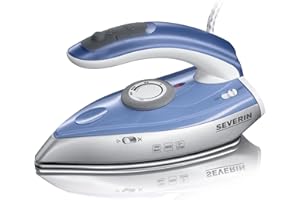 ‎SEVERIN SEVERIN Reise-Dampfbügeleisen mit klappbarem Griff, Mini-Bügeleisen, umschaltbare Mehrfach-Spannung von 115/230V, Temperaturregler, Reise Bügeleisen, Steam Iron, klappbar, 1.000 Watt, BA 3234
