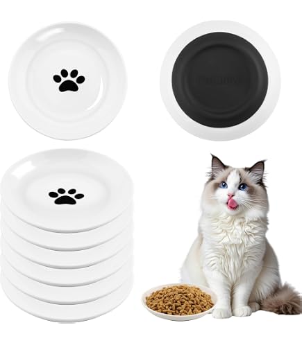 Whisker Müdigkeits-Keramik-Katzennapf, 5,5 Zoll, Flach Mit Rutschfestem Silikonboden – Für Schonendes Fressen