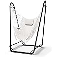 Hammock Chair with Stand,Heavy-Duty Hanging Chair with Stand, for Indoor Outdoor,Sturdy Swing Chair Stand Max Load 350 pounds(Hammock Chair Included)