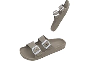 DeFonseca Ciabatte Sandali Slip On Gomma Uomo Donna Estate Due Fasce Regolabili Suola AntiGraffio per Casa, Giardino Spiaggia Mare Produzione Ecologica qualità Marchio Italiano (Beige, 37)