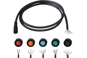 baluoqi Extension Cable 2Pin/3Pin/4Pin/5Pin/6Pin Waterproof Plug with A Single Connector DIY Ebike Line for Electric Bicycle Light/Throttle/Ebrake/Display Ebike Parts