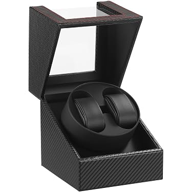 Mcbazel Multifunzionale Scatola Carica Orologio per 2 Orologi,Orologi Automatici Display LED Luce Scatola di Carica dell'Orologio Gioielli con Motore Silenzioso 1 Modalità di Rotazione - Grigio