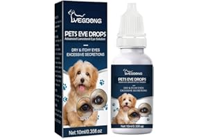 Ellisalano Pet Gotas Oculares para Gatos Y Perros para Eliminar Las Marcas del Lagrimeo para Aliviar El Picor Ocular Gotas Limpiadoras Suaves (10ML)