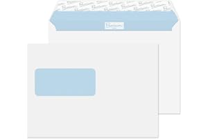 ‎BLAKE Blake Envelopes Premium Office 34214W Briefumschlag Haftklebung Mit Fenster Ultra Weiß Wove C5 162 x 229 mm 120g/m² | 50 Stück