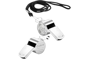 BOOMTOP Sifflet Sport en Acier Inoxydable avec Cordon Sifflet Arbitre Foot D'Entraînement Super Coach Cadeau de Hommes Entraîneurs Officiels pour Football Basket Course Natatorium École Athlétique Arbitres