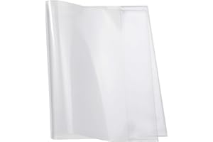 HERMA Book Cover for Workbook 30 x 43.1 cm, Book Cover with Label & Edge Protection Made of Wipe-Clean Polypropylene Film, Book Protector for School Books, Transparent