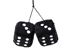 Ogquaton  Moelleux Dice Suspendu Cube De Dés De Peluche Avec Suctions Pour La Voiture Intérieur Ornement Décoration noir Pratique Et Pratique