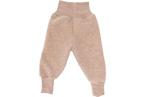 Baby Hose Fleece, 100% Schurwolle, Engel Natur mit Nabelbund