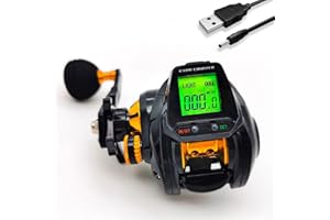 URPIZY 6.3: 1 mulinello da pesca digitale per baitcasting con contatore di linea accurato ampio display digitale mulinello da pesca elettronico