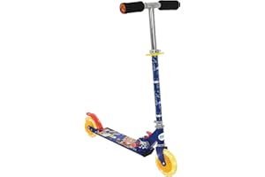 MV Sonic the Hedgehog Kids Light-Up Inline Scooter | Officially Licenced Girls or Boys Unisex | Folding Adjustable 2 Wheel Blue Age 5+ Lights Glow