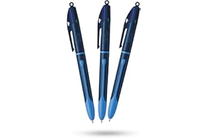 DLM DIRECT BIC - Bolígrafos lisos de 4 colores, paquete de 3 bolígrafos retráctiles multicolor con cuatro tintas vibrantes surtidas, bolígrafos multicolores, todo en uno para la escuela, la oficina y