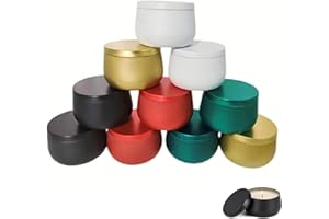 SQAQS 4-Ounce Candle Tins, Candle Containers Round Candle Jar Mini Metal Candle Tins with Lid for DIY Candle Making, Empty Candle Tin Containers for Lotion, Mini Candles, Cosmetics