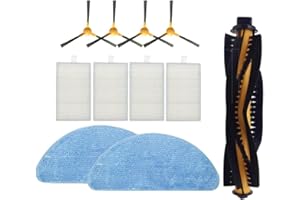 FFyan Juego de piezas de repuesto Kit Cepillo lateral Cepillo central Filtro HEPA Filtro de esponja de vacío para Ecovacs Deebot N79S N79,11pcs