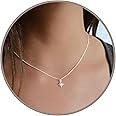 Annika Bella Sterling Silver Star Necklace for Women, Tiny Cubic Zirconia North-Star Charm Pendant Necklace, Celestial Jewellery Gift for Her (Single Necklace)
