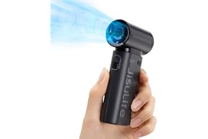 JISULIFE Tragbarer Handventilator Life9, Turbo-Power [18 Stunden Maximale], 5-Gang-Wind, 5000 mAh wiederaufladbar, Mini-Taschendesign, persönlicher Ventilator für Reisen, Konzerte, Make-up – Schwarz