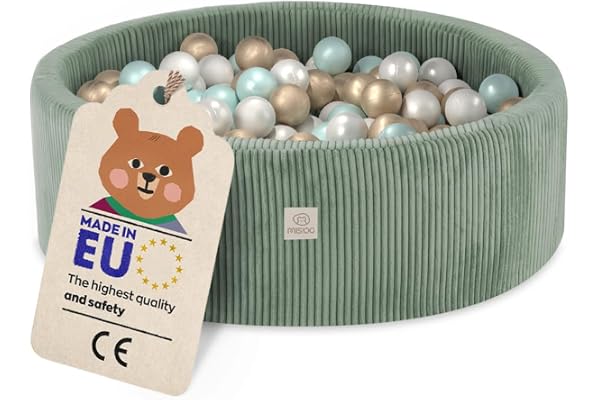 MISIOO Piscine Bebe 90x30cm avec 200 Boules - Piscine a Balle pour Bébé et Enfant - Piscine Enfant de Haute Qualité pour Jeu et Développement - Lavable