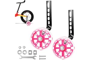 TESSTSY Ruedines Bicicleta Infantil Universal, 1 Par Ruedas Equilibrio Universal, Ruedas de Entrenamiento de Bicicleta, Ruedas Estabilizadoras, Stabilizzatore Rotelle, para 12 14 16 18 20 Pulgadas, Rosado