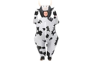 LATAFA Inflatable Cow Costume Inflatable Halloween Costumes Fancy Dress for Adult Adult Size Blow Up Cow Costume for Cosplay Party Festival Halloween Costume