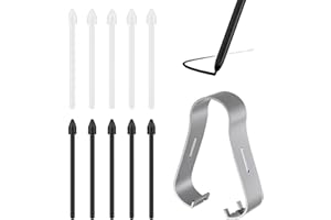 QNENEAM 11 Kit Pointes de Remplacement pour Samsung Galaxy Tab S9 S9+ S9 Ultra S8 S8+ S8 Ultra S7 S7+ S7 FE S6 S6 5G S6 Lite, Stylet S Pen Tips Rechange des Inclut Outil de Remplacement 5 Noires 5 Blanches