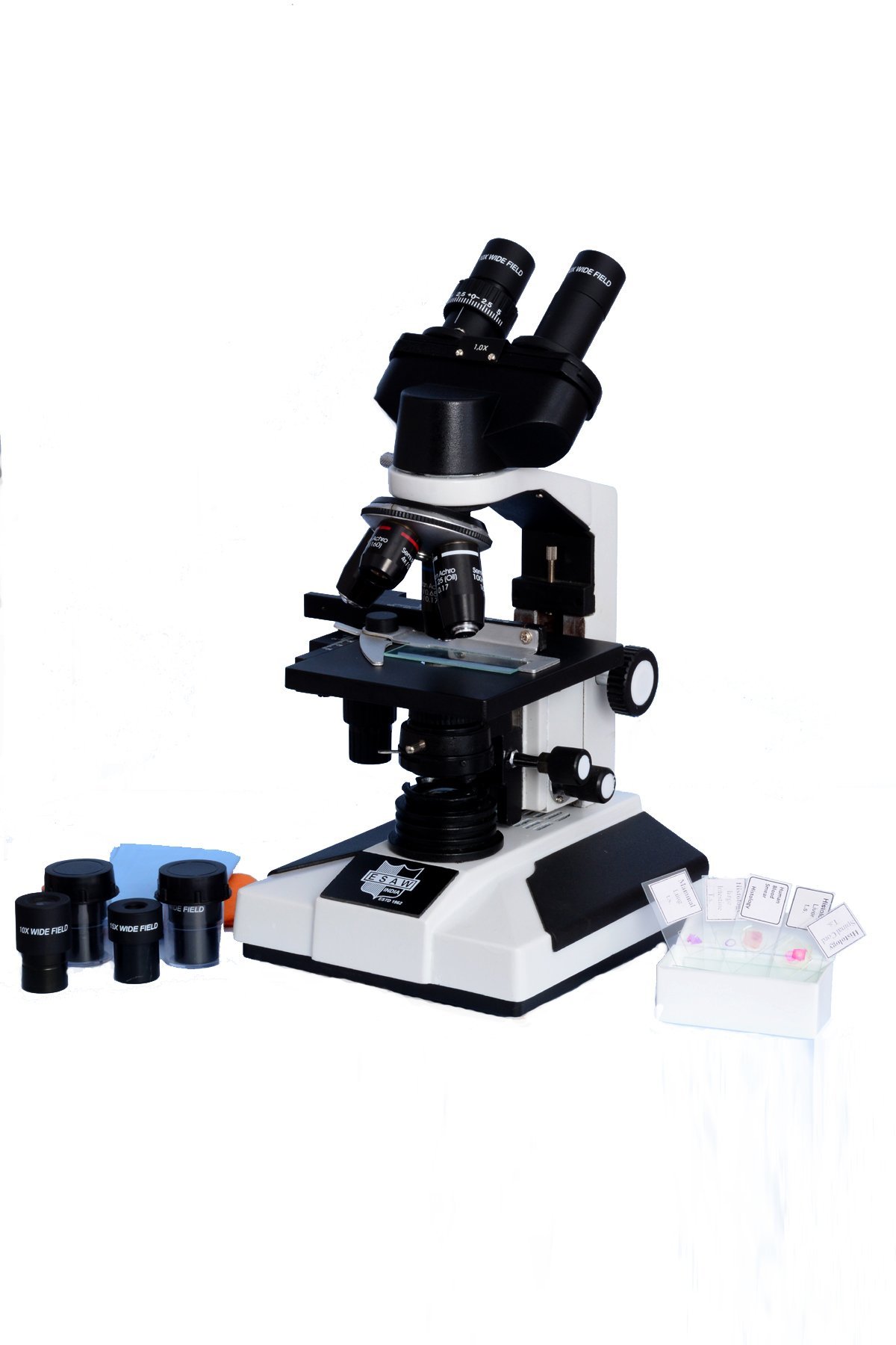 ESAW 2500x Pathological Doctor Compound Student Binocular Microscope for Laboratory, Magnification 40x to 2500x (Field 18mm)