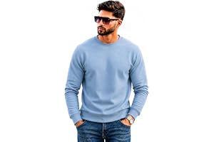 Mack Jonney Men's Solid Winter Sweatshirt|Soft Fleece Fabric Full Sleeve Round Neck Sweatshirt|Stylish Casual Wear for Men-mj-281