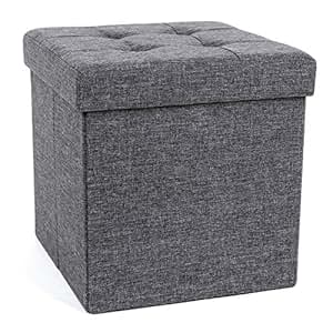 Pouf Cubo Imbottito Con Contenitore - Blu, 45x45x41cm, Portata 150kg - Foto 10