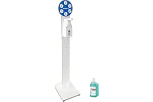 Betriebsausstattung24® Desinfektionssäule mit Desinfektionsspender von Schülke® | Handdesinfektionsspender, Hygienesäule | inkl. 1 Liter Schülke Desderman Pure - Desinfektionsmittel | Weiß