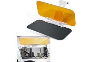 FUFUPAW Pare-soleil de Voiture 2 en 1 - Protection Contre l'Éblouissement Jour et Nuit - Extension Réglable pour Tous les Véhicules - Pour Conducteur