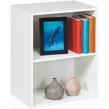 Bücherregal 2 Fächer Weiß - 78 x 60 cm - Holzregal Regal Standregal
