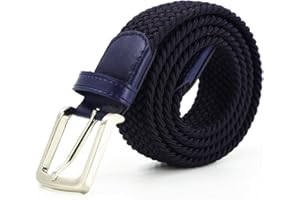 AnJuHoPa Pasek męski, elastyczny pasek, pasek materiałowy, damski jednokolorowy, szerokość 3,5 cm, pasek do dżinsów, spodnie z bezniklową metalową klamrą, unisex