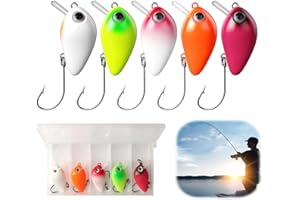 HEEDPEIUR Spoons Trout Bait Set Trout Bait 5 g 3.5 g 2.5 g Trout Spoon Set, 10 Pieces Single Hook Trout Fishing Bait Spoon with Box for Trout Bass Fishing, Fishing Trips