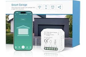 Maxcio Apriporta WiFi Garage Door Opener, Apricancello Intelligente Compatibile con Alexa/Google Home, APP Controllo Remoto, Controllo Vocale, Timer, Adatto per AC e DC, Non Richiede Hub
