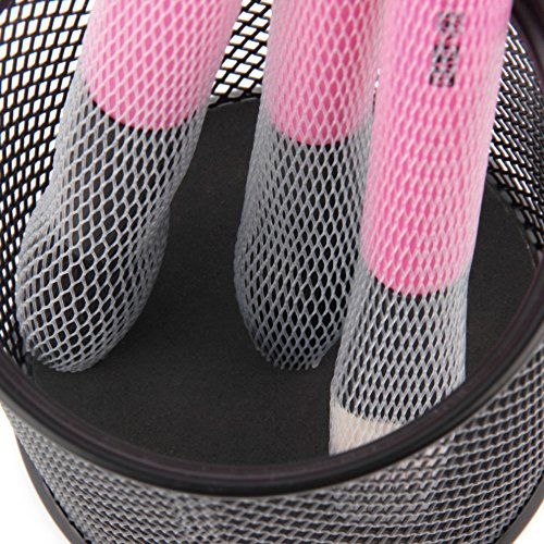 Mangotree 20 Stücke Makeup Cosmetic Beauty Brush Pen Guards Sheath Mesh Netting Protector Cover Kosmetik Schmink Pinsel Pen Netting Cover Mesh Mantel Protektoren Wachen Rosen-Satz - 2