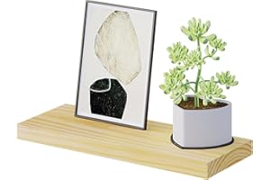 eSituro Étagère Murale, Étagère Flottante, Tablette Murale, Décoration Murale, Étagère Rangement en Bois Massif, Support Invisible, 40x19x3,5cm