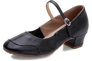 HOEFIRM Womens Ballroom Dance Shoes Latin Dance Shoes Closed Toe Sandals Social Dancing Shoes 1.5 in Heel