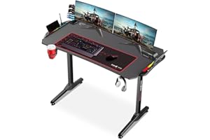Dripex Bureau Gaming RGB 120cm, Gamer Bureau pour Gaming PC Informatique Table,avec Tapis de Souris intégral