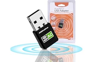 AIGOLINK AC600 Mini Antena WiFi USB, Doble Banda 5GHz/2.4GHz-600Mbps Adaptador de Red inalámbrico, Receptor WiFi para PC Sobremesa Laptop, Plug &Play Soporta Windows 11/10/8.1/8/7/Vista/XP