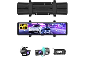 JANSITE 【Conception Détachée】 2.5K+2.5K Dashcam Retroviseur avec Caméra Frontale Détachée 11‘’ Dashcam Avant et Arriere Dashcam Retroviseur Voiture Streaming Dashcam Caméra arrière étanche IP69