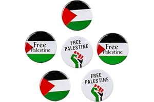 OADAA Insignes gratuits de Palestine/drapeau (diamètre de 1 pouce / 25 mm), bouton d'insigne de Palestine épinglette drapeau palestinien