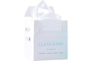 ISOCLEAN Disposable Face Towel - Soft Cotton Dry Wipes for Make-up Removal, Facial Cleansing & Skincare - Dual-Texture Design, Gentle Face Cloth for Sensitive Skin with No Added Fragrance - Box of 25