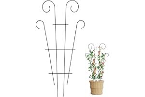 IGTOPS Support pour plantes grimpantes, treillis de jardin, balcon, terrasse, support de plantes de jardin, grille de pivoines, hortensias, tomates, roses (1, noir)