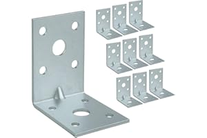 OMIDEAS 10 x Equerre d'assemblage renforcée (50 x 50 x 35 x 2) Equerre de Fixation Angle Droit Support en forme de L, Équerre Angle 90 Degrés en Acier, Équerre de Coin