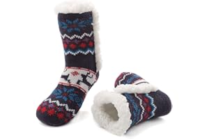 MaaMgic- Calcetines Antideslizante Niño Niña de Invierno Calcetines de Casa Cálidos con Forro Polar para Navidad Divertidos
