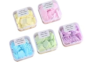 GXGM 5 Cajas de Pastillas de jabón Desechables, jabon portatil, jabón Viaje,jabón Limpieza Papel,jabon Escamas(Aprox. 70-80 Pastillas por Caja)