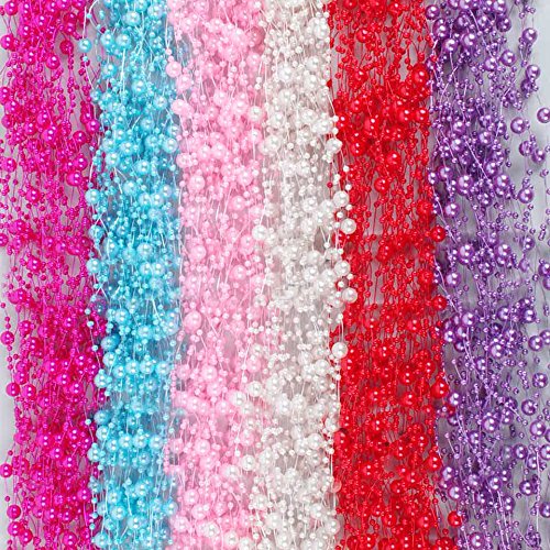 Miya® 4 Stück 1,3m schöne weiß Perlengirlande Braut Harr Accessoires, Braut Hochzeit Haarschmuck, Hochzeit Deko, Tisch deko - 3