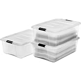 Iris Ohyama, Kutular, plastik saklama d&uuml;zenleyici, 3'l&uuml; paket, 3 x 30 l, sabit, klipsler, istiflenebilir, &ccedil;ok ama&ccedil;lı, oturma 