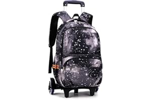 ANSIEDIO Primary Junior High University School Bag Bookbag Backpack with Six Wheels for Boys Girls