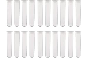 HUAZIZ 20 Piezas 20ml Tubo de centrifugado de plástico, Tubos de fondo redondeado, marcas graduadas, de prueba estériles para laboratorio
