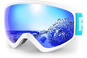 Findway Gogle narciarskie dla dzieci, gogle narciarskie na snowboard, odrzutowiec, śnieg, dla chłopców, dziewcząt, dzieci, juniorów, nastolatków, wiek 3, 4, 5, 6, 7, 8, 9, 10, 11, 12, 13, 14, 15, 16